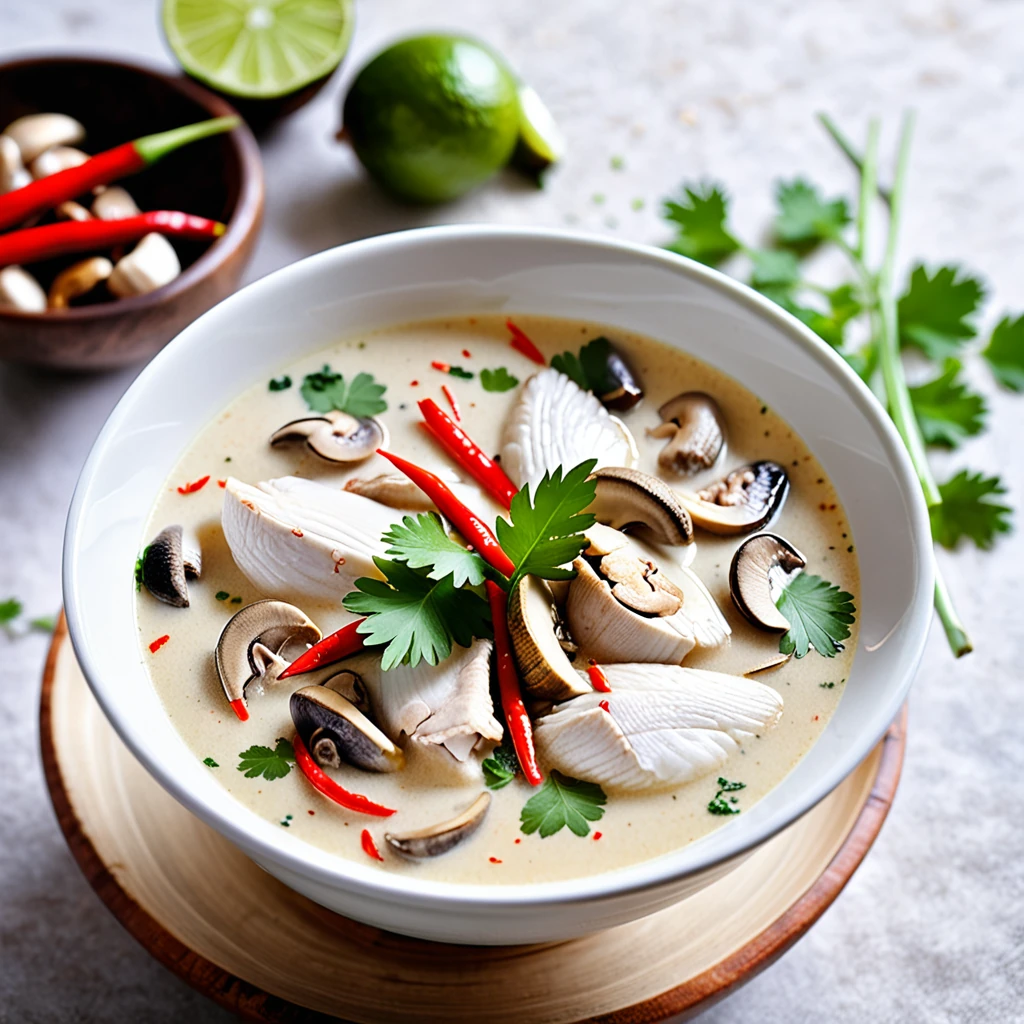 Authentic Thai Tom Kha Gai Coconut Chicken Soup