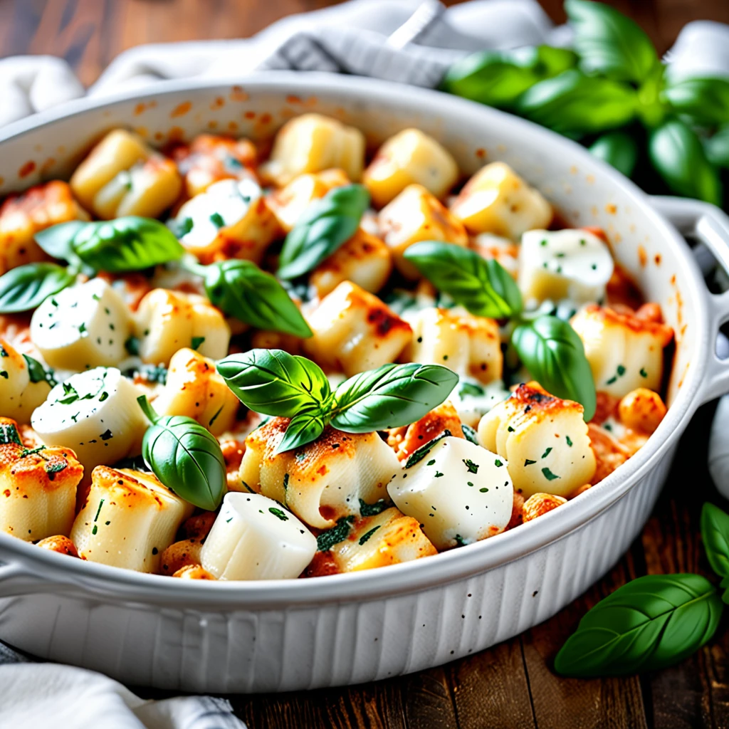 Cheesy Italian-Style Gnocchi Bake with Fresh Herbs