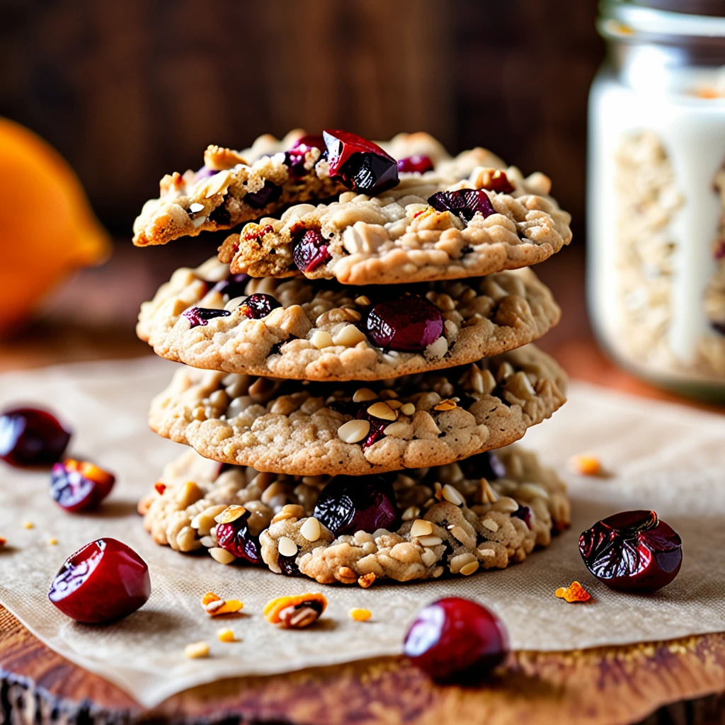 Chewy Cranberry Orange Oatmeal Cookies