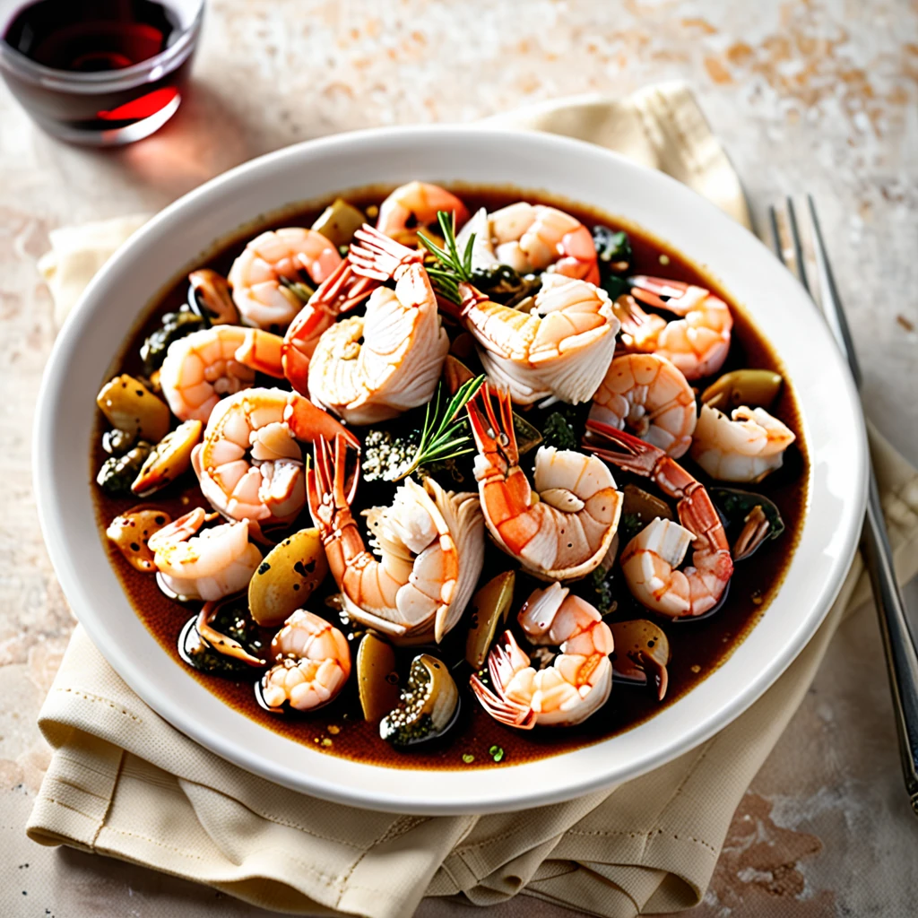 Chicken and Shrimp in Aged Banyuls Wine Sauce