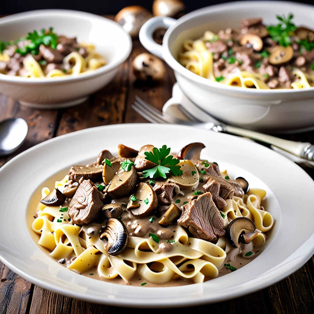 Classic Beef Stroganoff with Tender Egg Noodles