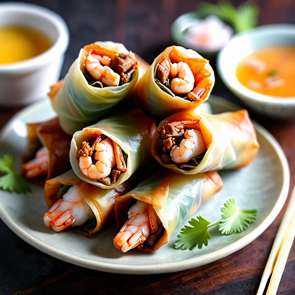 Classic Filipino Shrimp and Pork Lumpia Egg Rolls