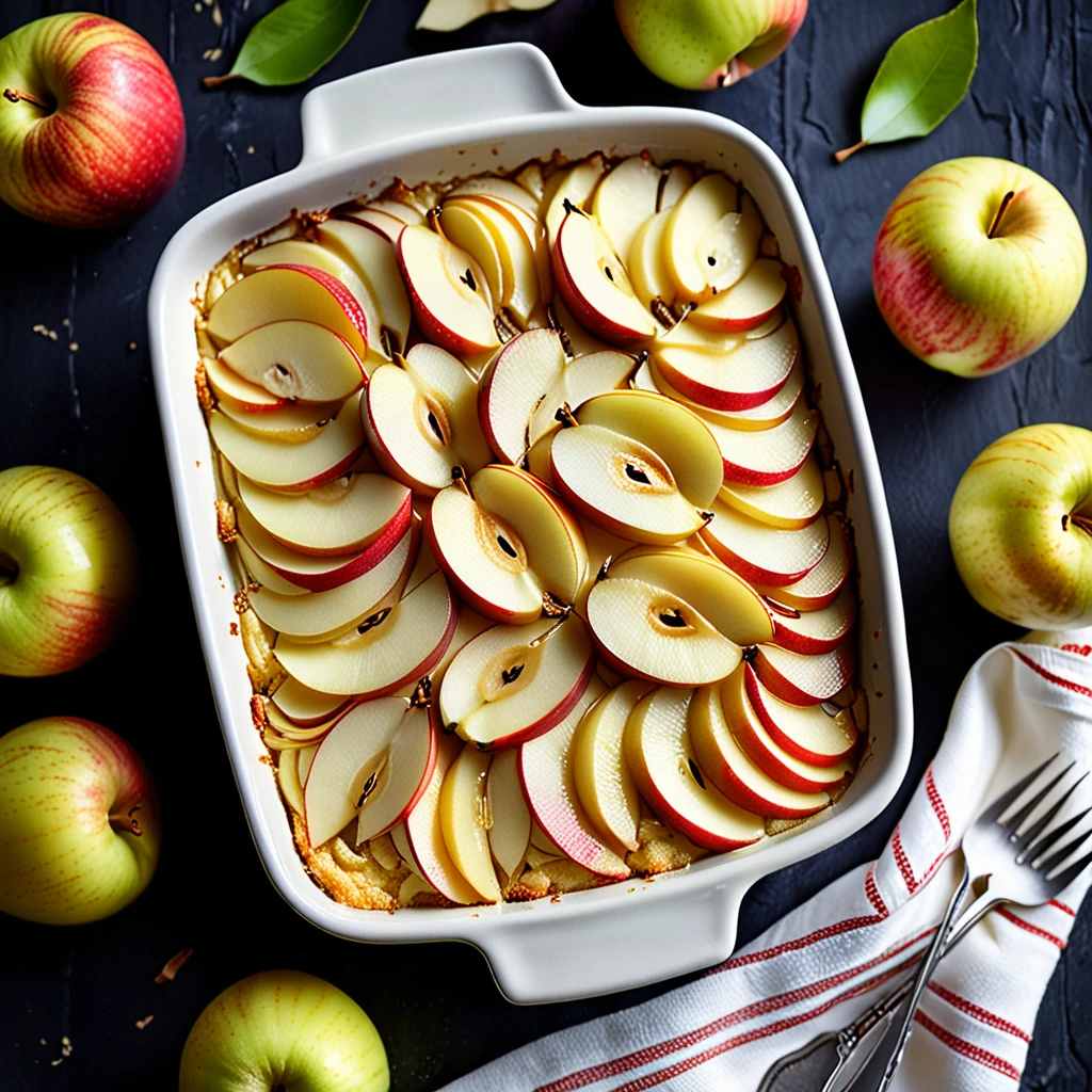 Classic Normandy Apple Gratin with Creamy Custard