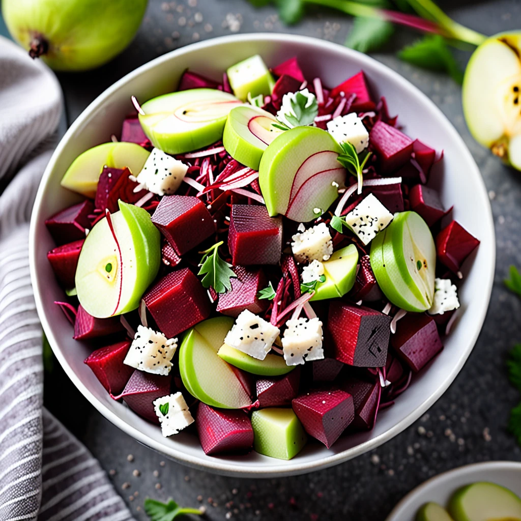 Classic Polish-Style Beet Salad with Horseradish and Apple