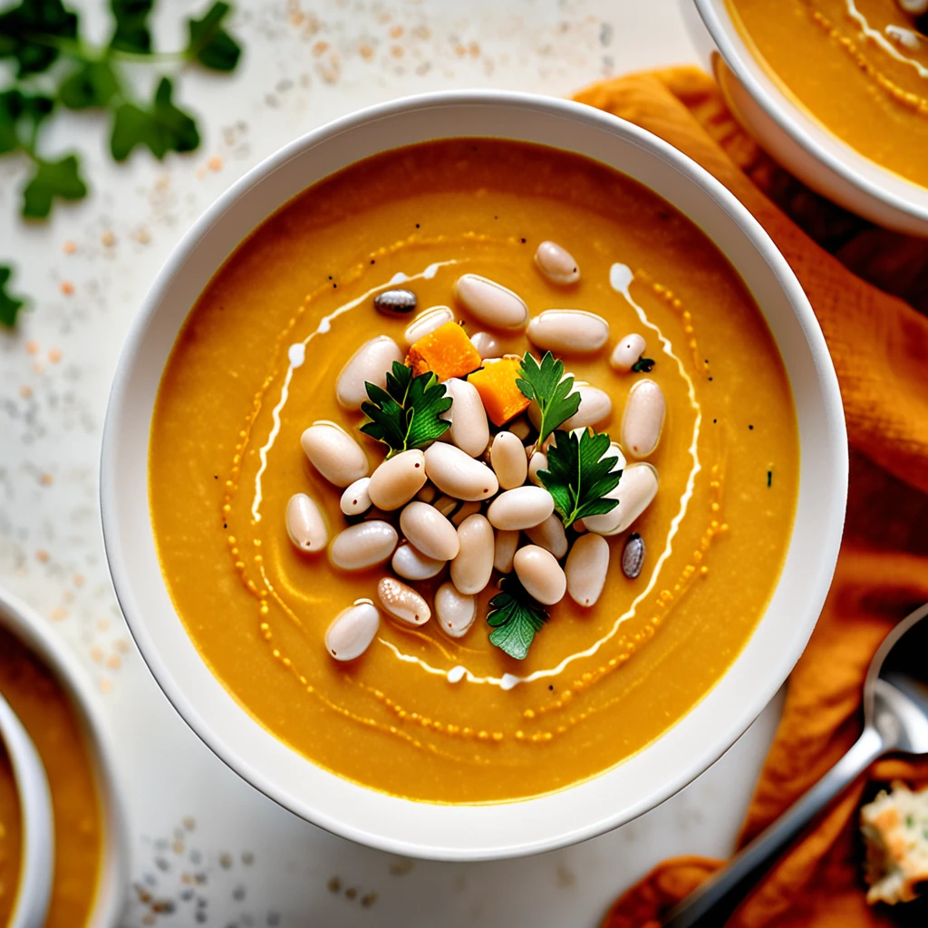 Creamy Butternut Squash Soup with White Beans
