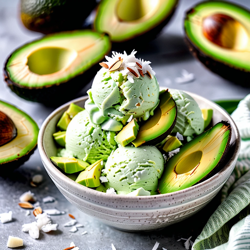 Creamy Coconut Avocado Ice Cream