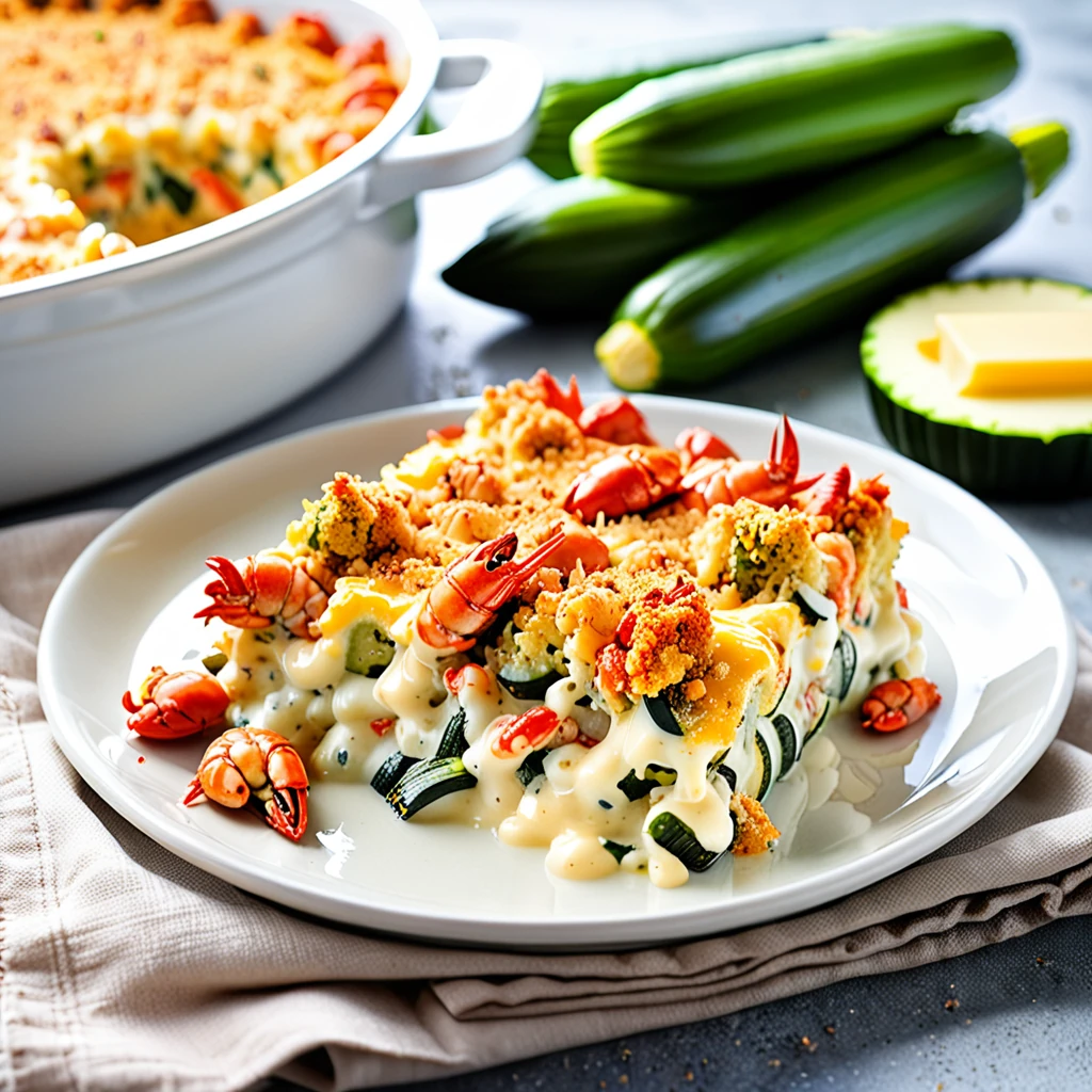 Creamy Crawfish and Zucchini Gratin Casserole