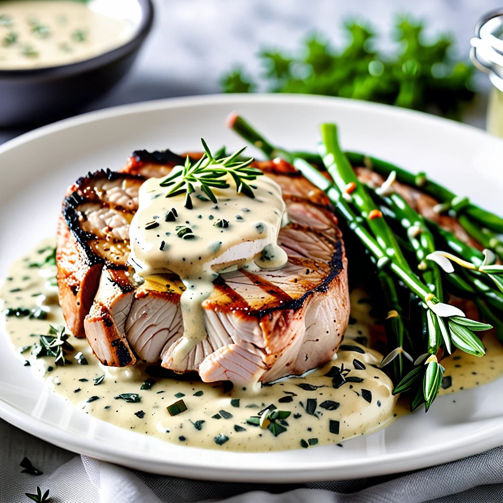 Creamy Herb Pork Chops with Garlic and Thyme