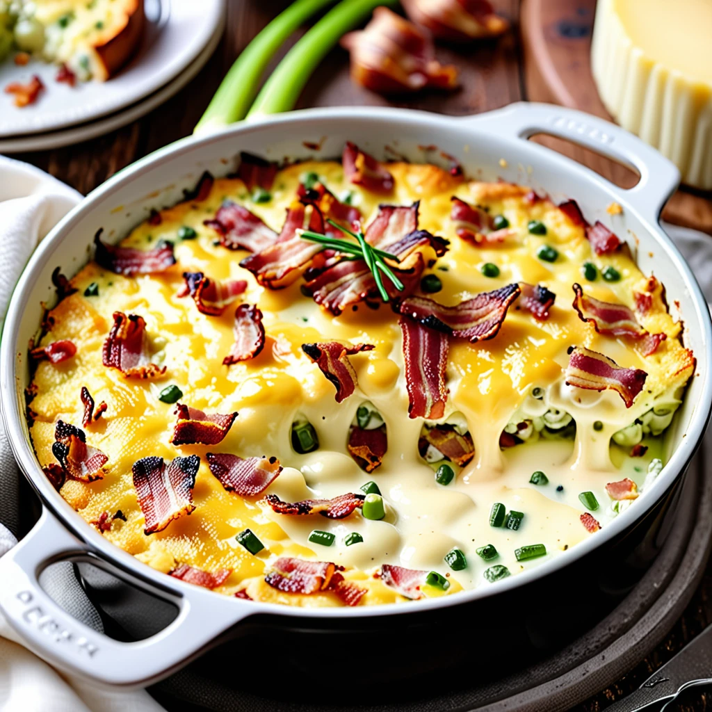 Creamy Leek and Bacon Casserole Gratin