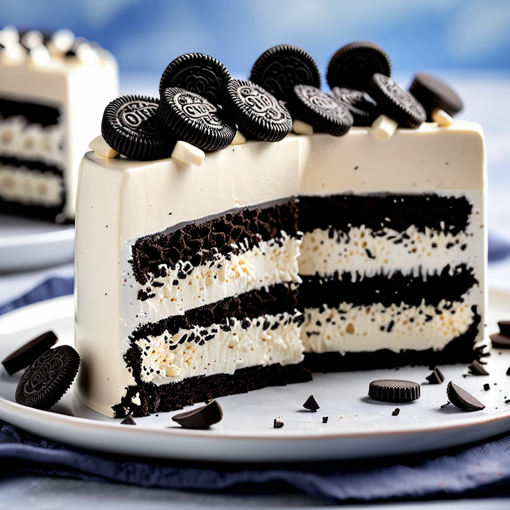 Creamy Oreo White Chocolate Mousse Cake