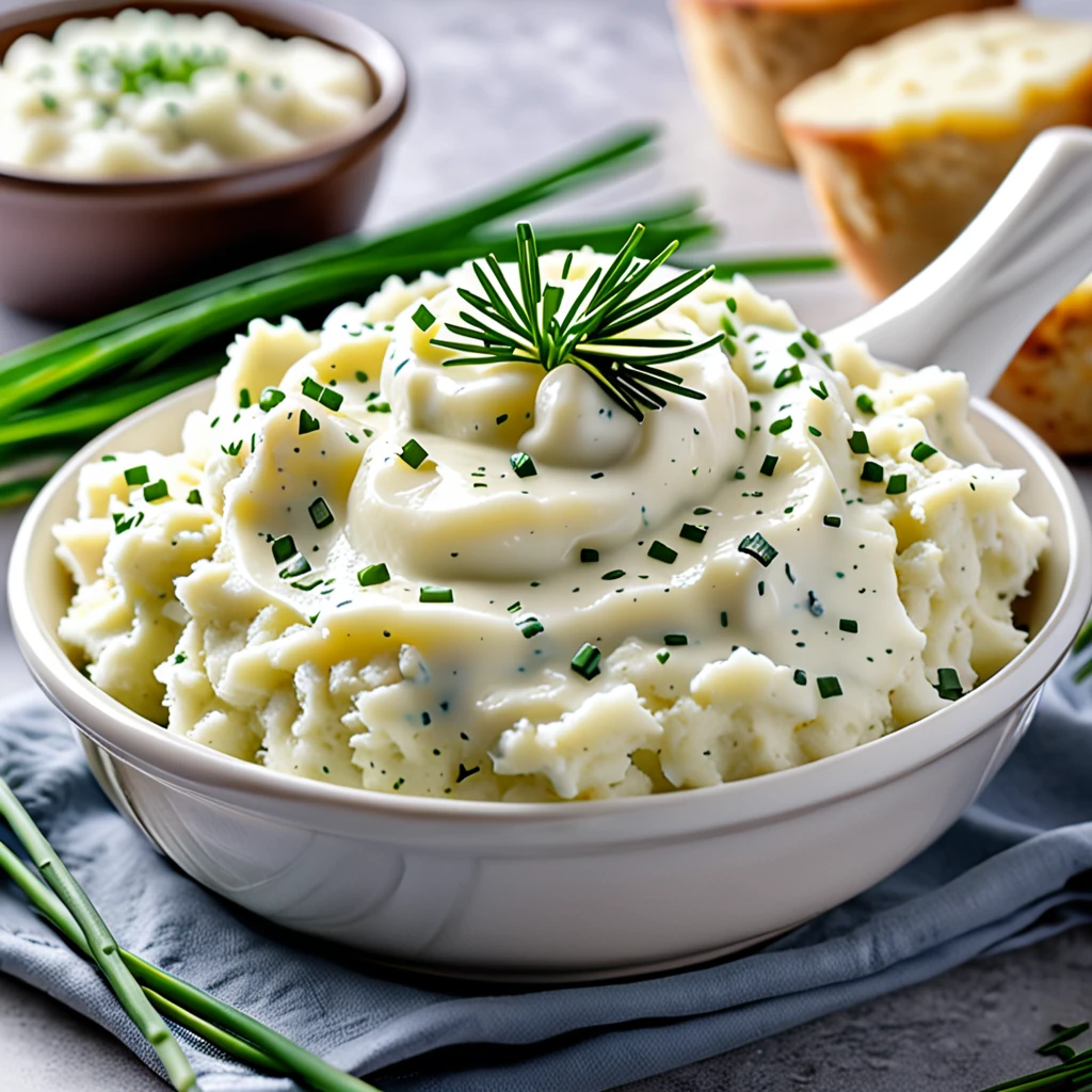 Creamy Sour Cream and Chive Mashed Potatoes