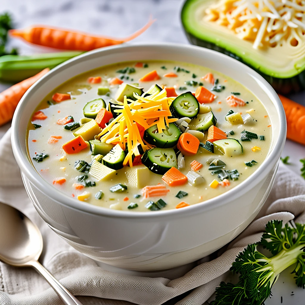 Creamy Vegetable Soup with Cheese for Kids