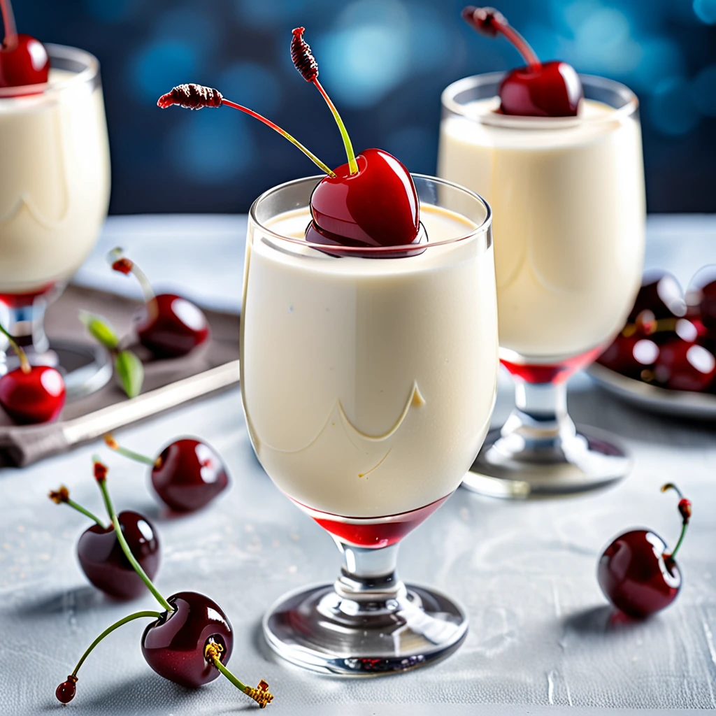 Creamy White Chocolate Mousse with Kirsch Cherry Liqueur