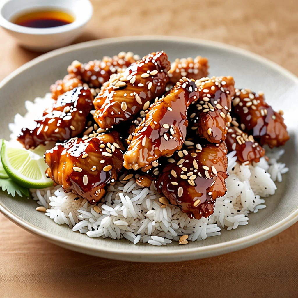 Crispy Honey Sesame Chicken with Crunchy Seeds