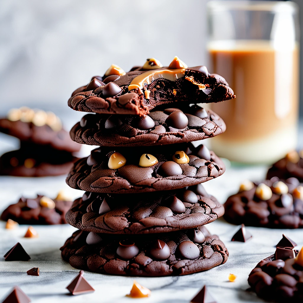 Decadent Caramel-Stuffed Chocolate Cookies