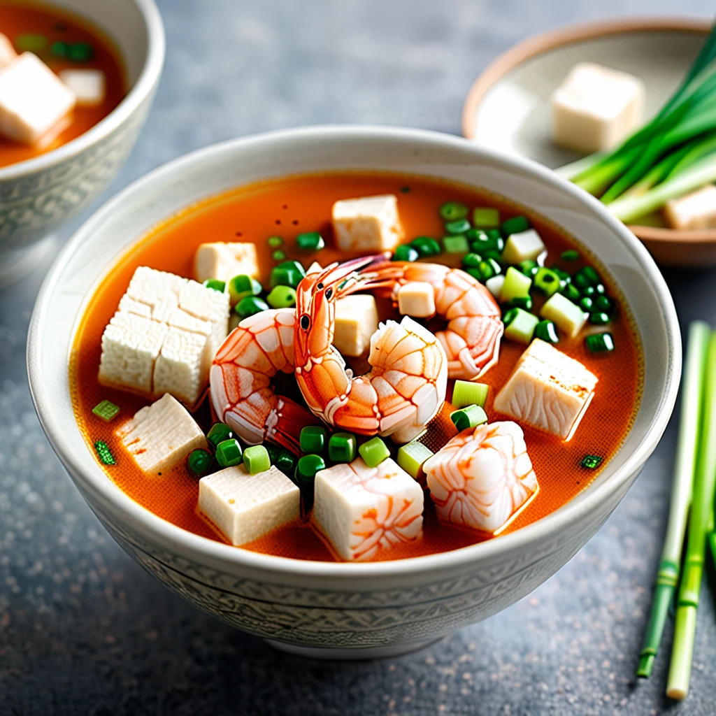 Delicious Chinese Shrimp and Silky Tofu Soup