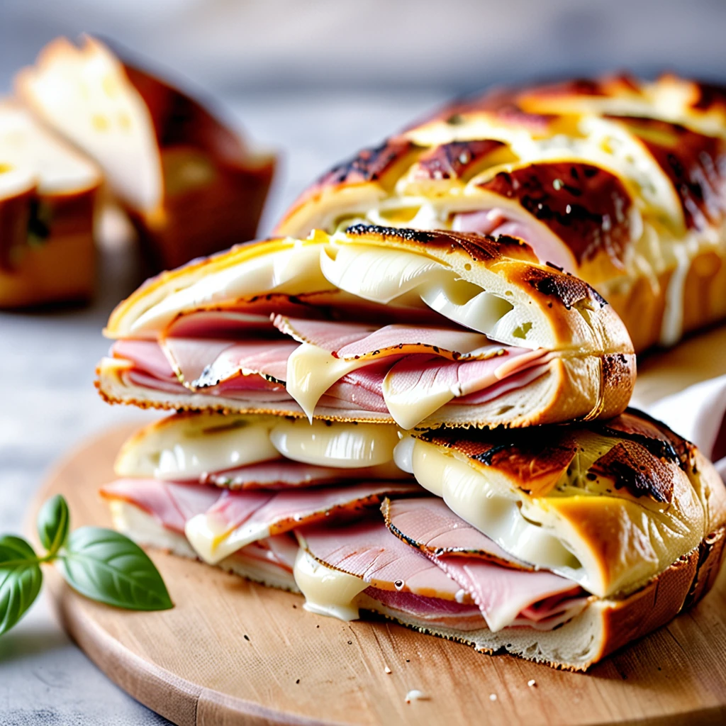 Delicious Ham and Mozzarella Stuffed Bread