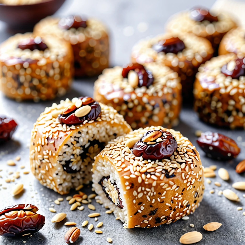 Delicious Sesame Date Energy Rolls