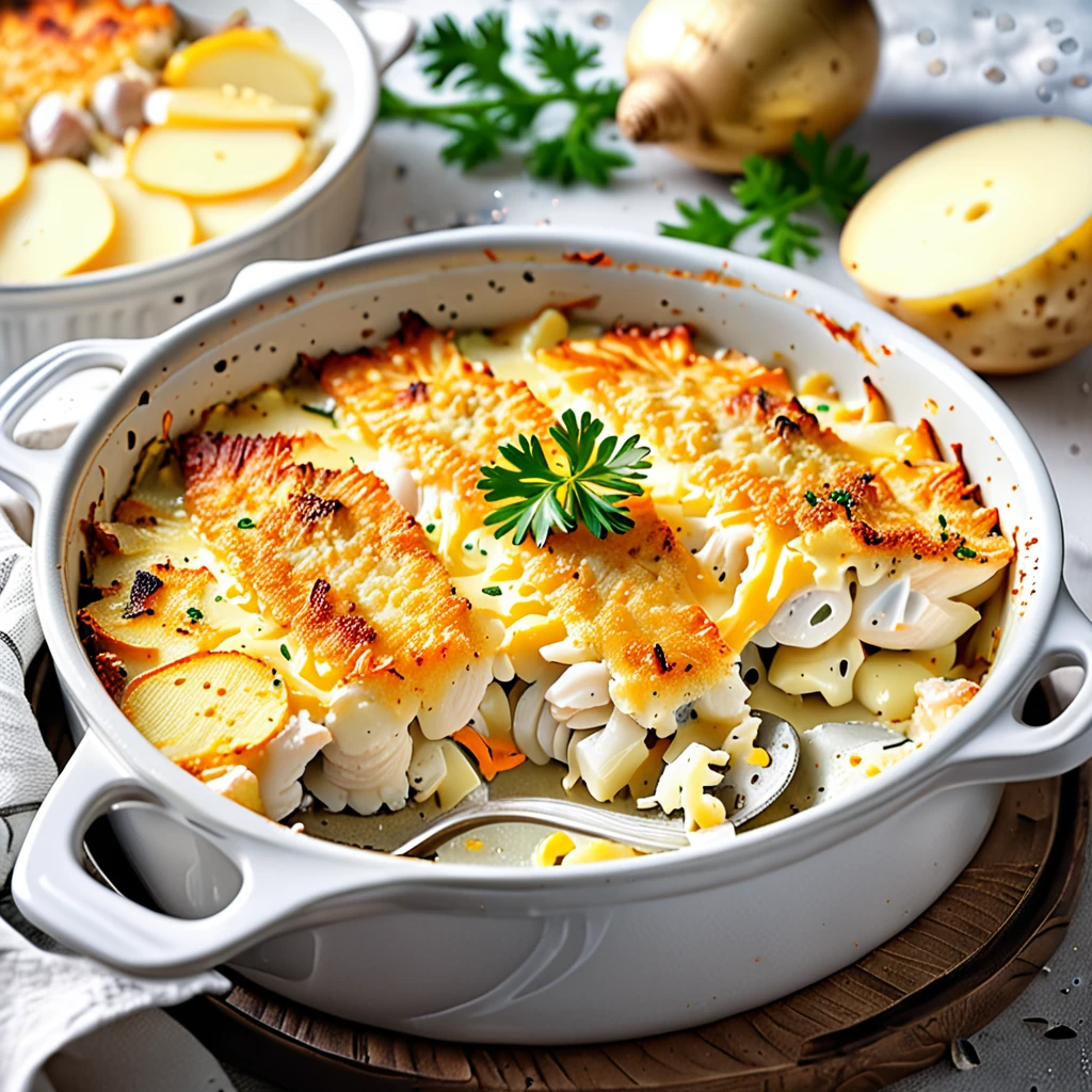 Easy Leftover Fish Casserole Gratin