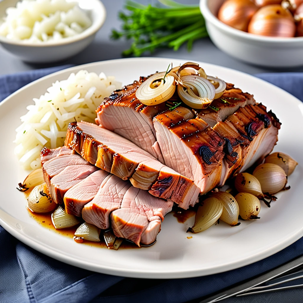 Easy Microwave Pork Roast with Onions