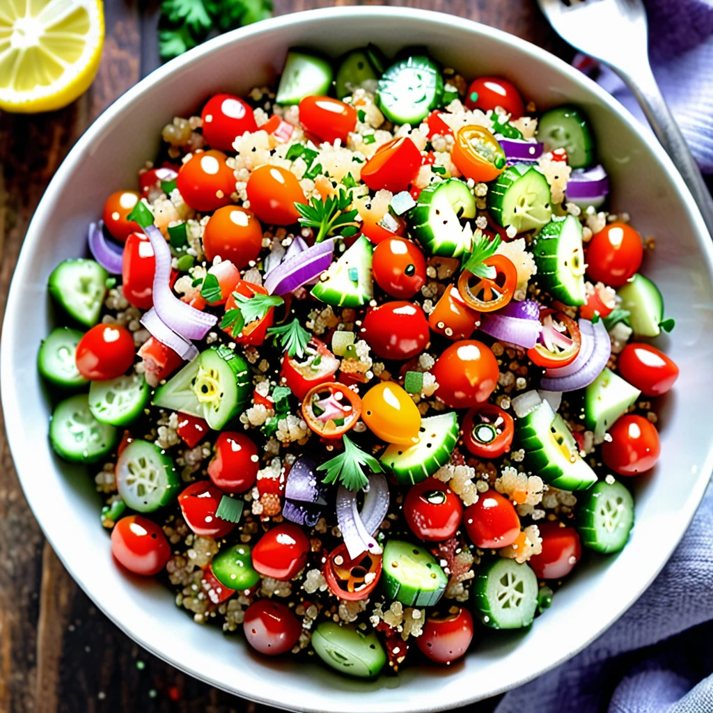 Easy Skillet Quinoa Salad with Fresh Veggies