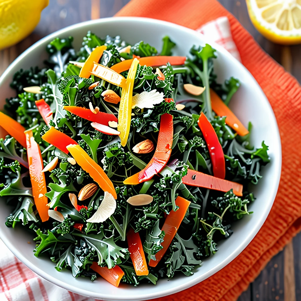 Fresh and Crunchy Kale Salad with Lemon Vinaigrette