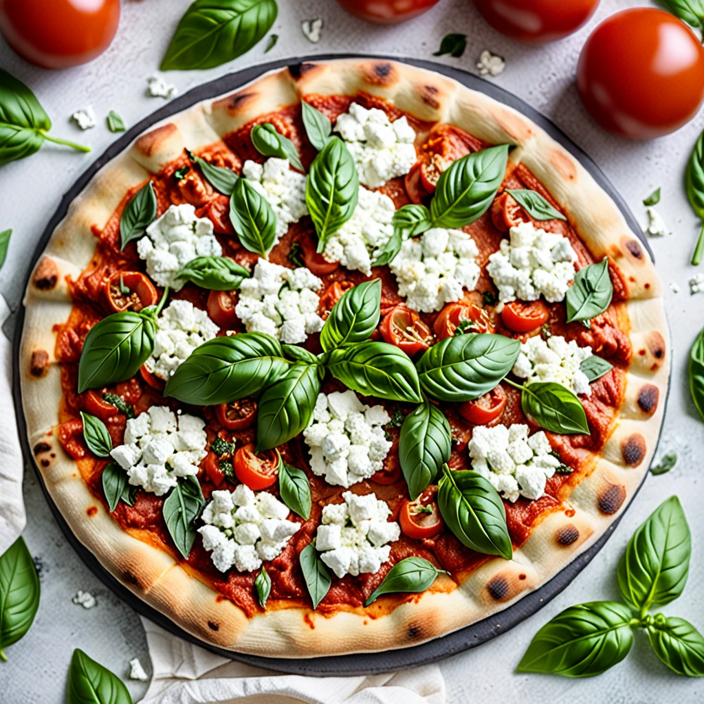 Fresh Basil and Goat Cheese Pizza