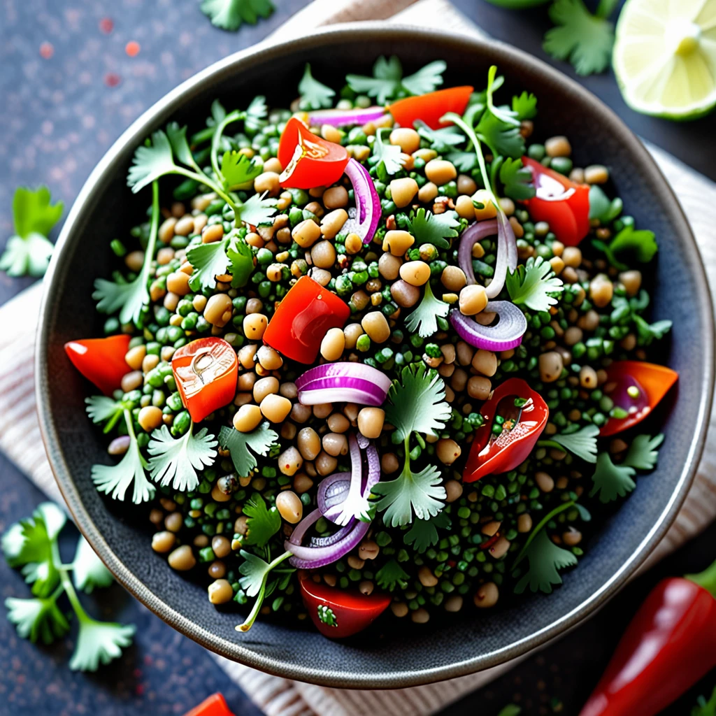 Fresh Cilantro Cardamom Lentil Salad by Jeanne