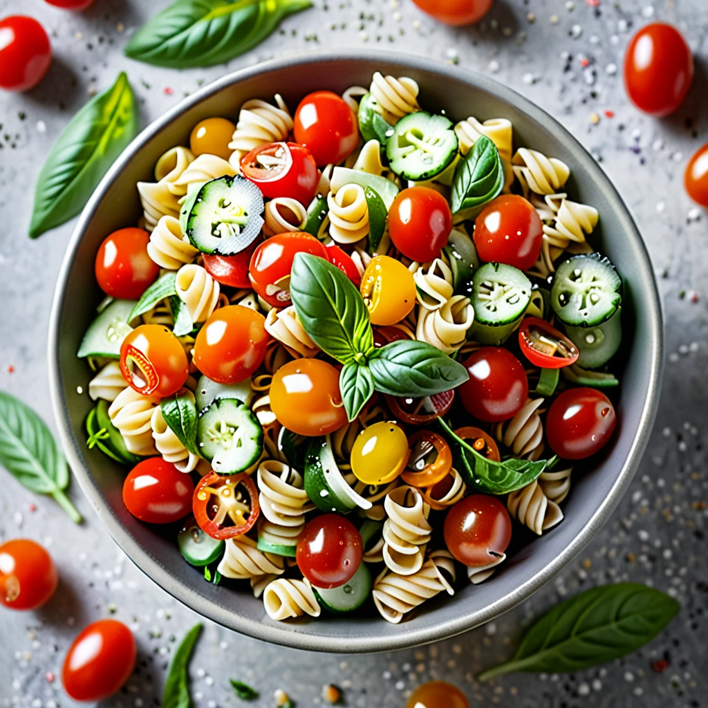 Fresh Garden Pasta Salad with Crisp Vegetables