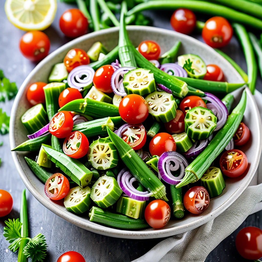 Fresh Okra Salad with Tangy Dressing