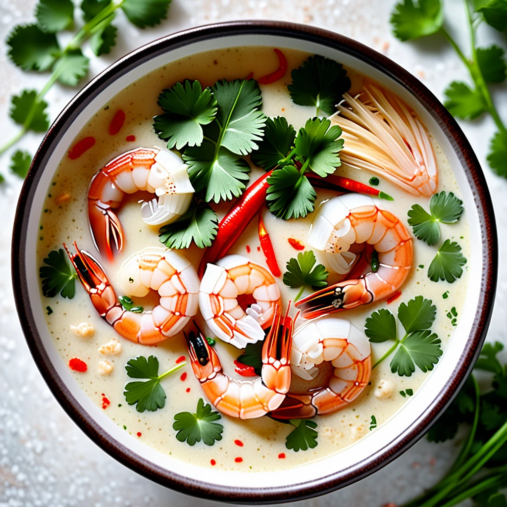 Galangal Shrimp Soup With Creamy Coconut Milk