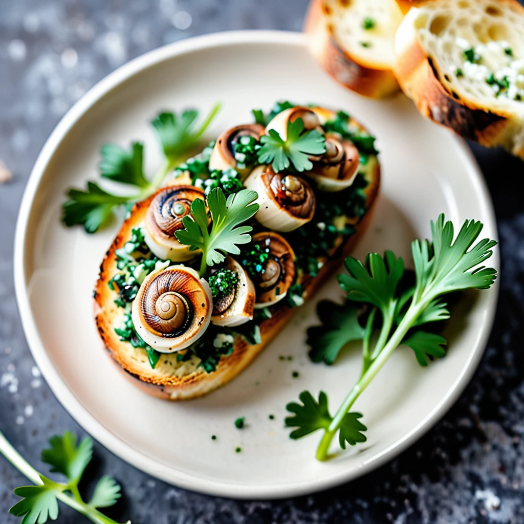 Garlic Butter Snail Bruschetta: A Savory Delight