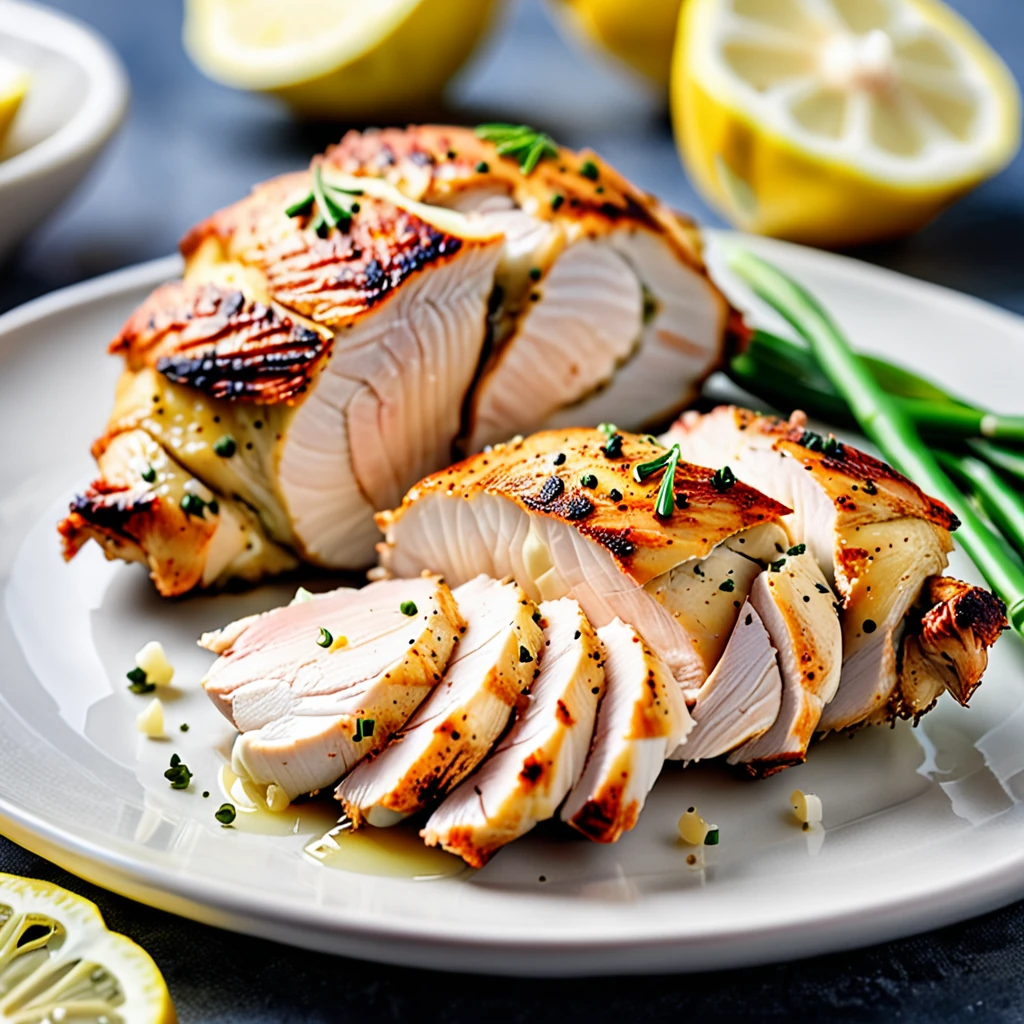 Garlic Lemon Twice-Stuffed Chicken Breast