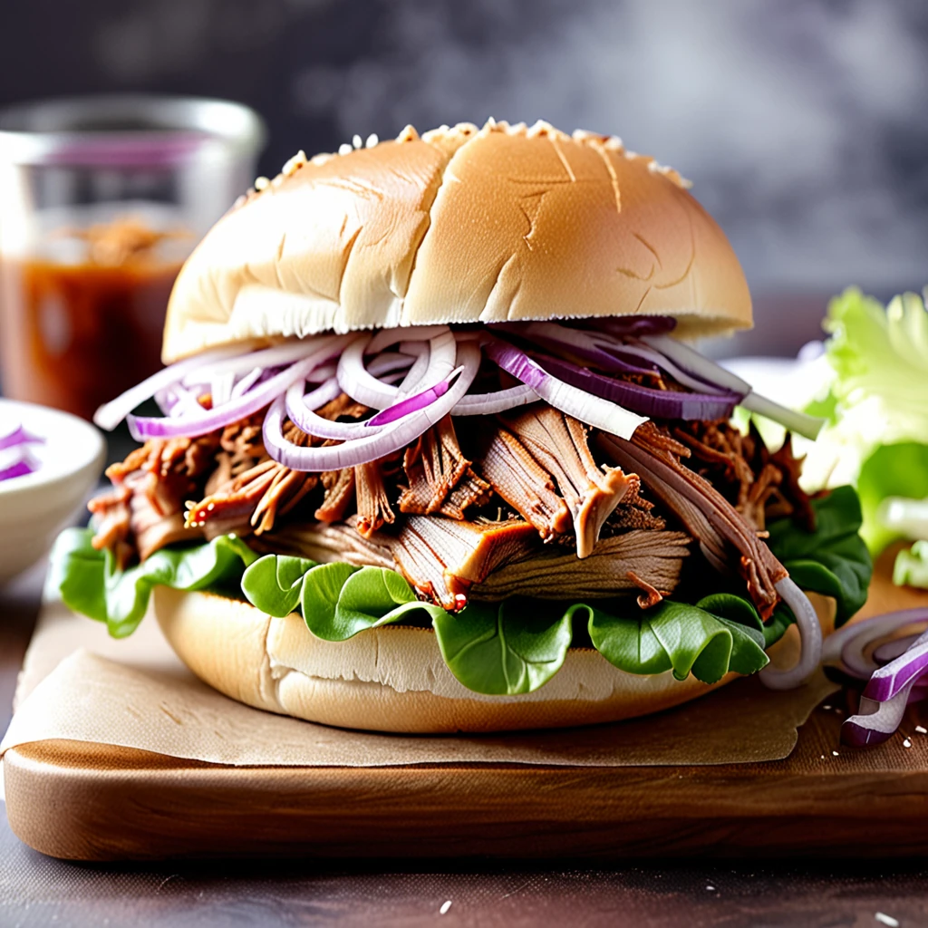 Healthy BBQ Pulled Pork Sandwich