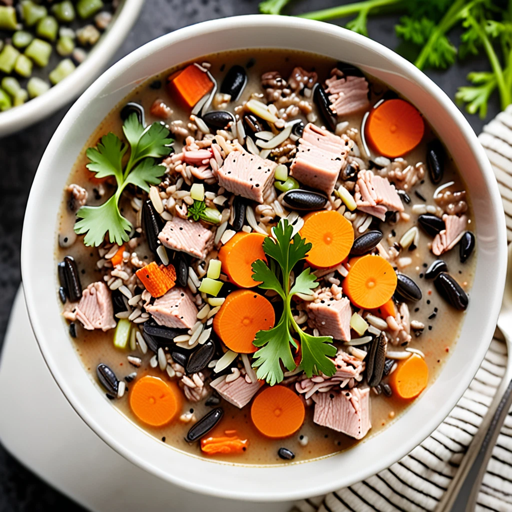 Hearty Ground Turkey and Wild Rice Soup