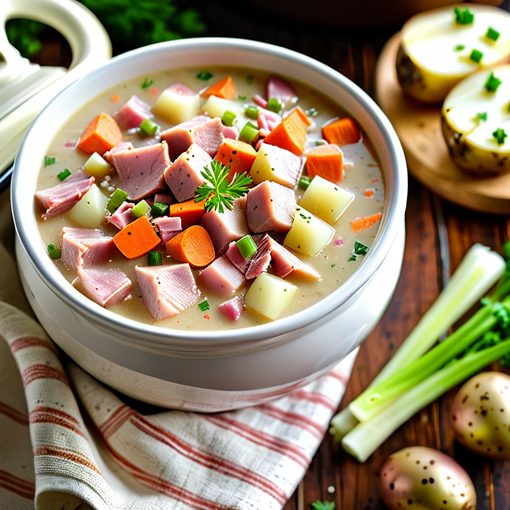 Hearty Slow Cooker Ham and Potato Soup