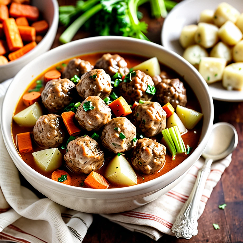 Hearty Turkey Meatball Stew with Vegetables