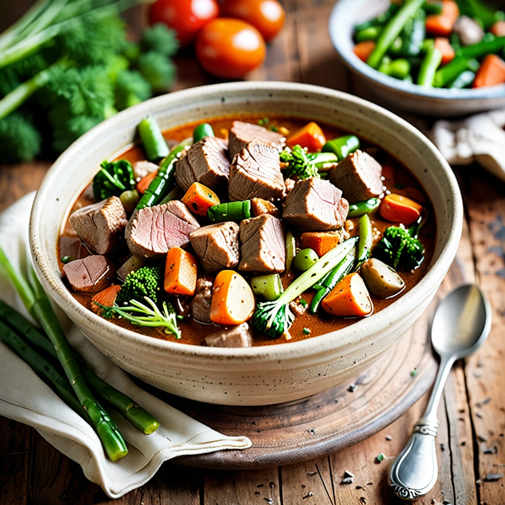 Hearty Veal Stew with Fresh Spring Vegetables