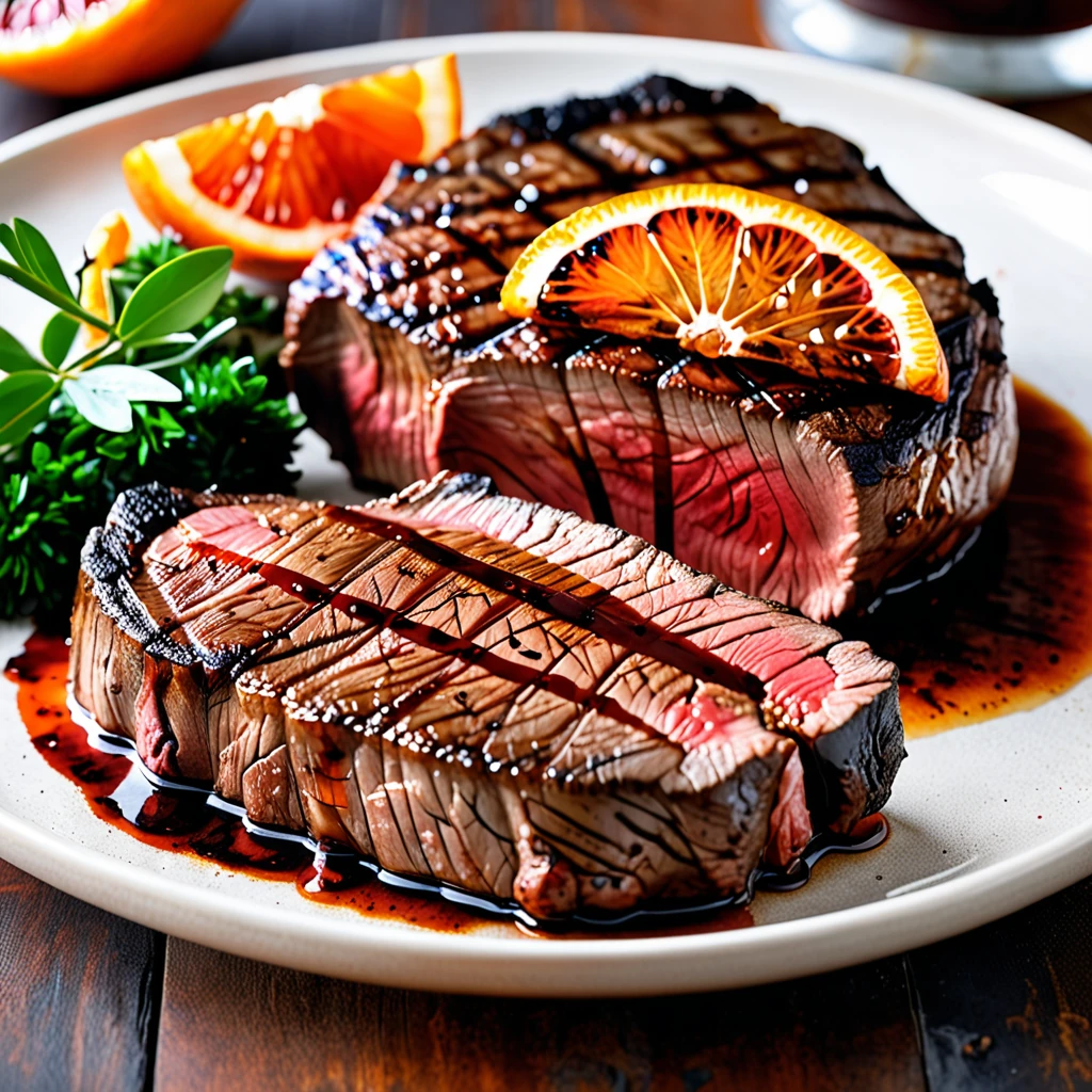 Juicy Grilled Chuck Steak with Blood Orange Glaze