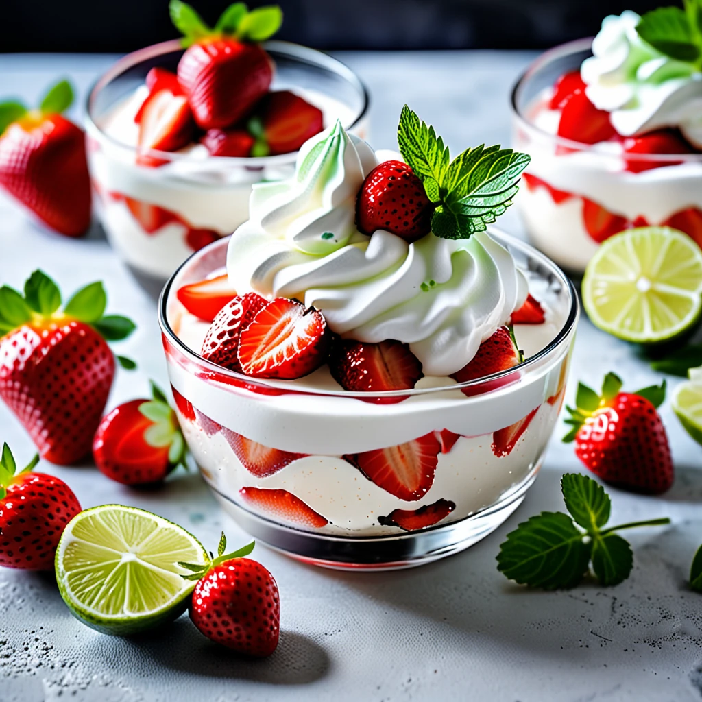 Mexican Strawberries and Cream Dessert