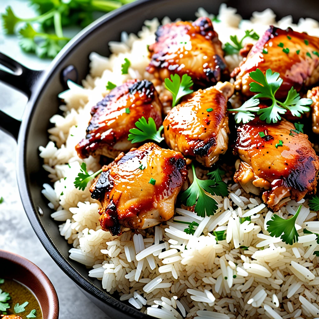 One-Pot Crispy Chicken and Rice Skillet