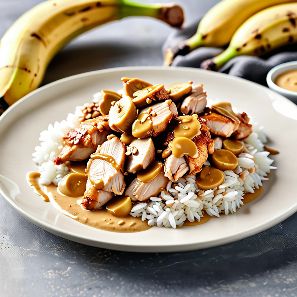 Peanut Chicken with Sweet Banana Sauce