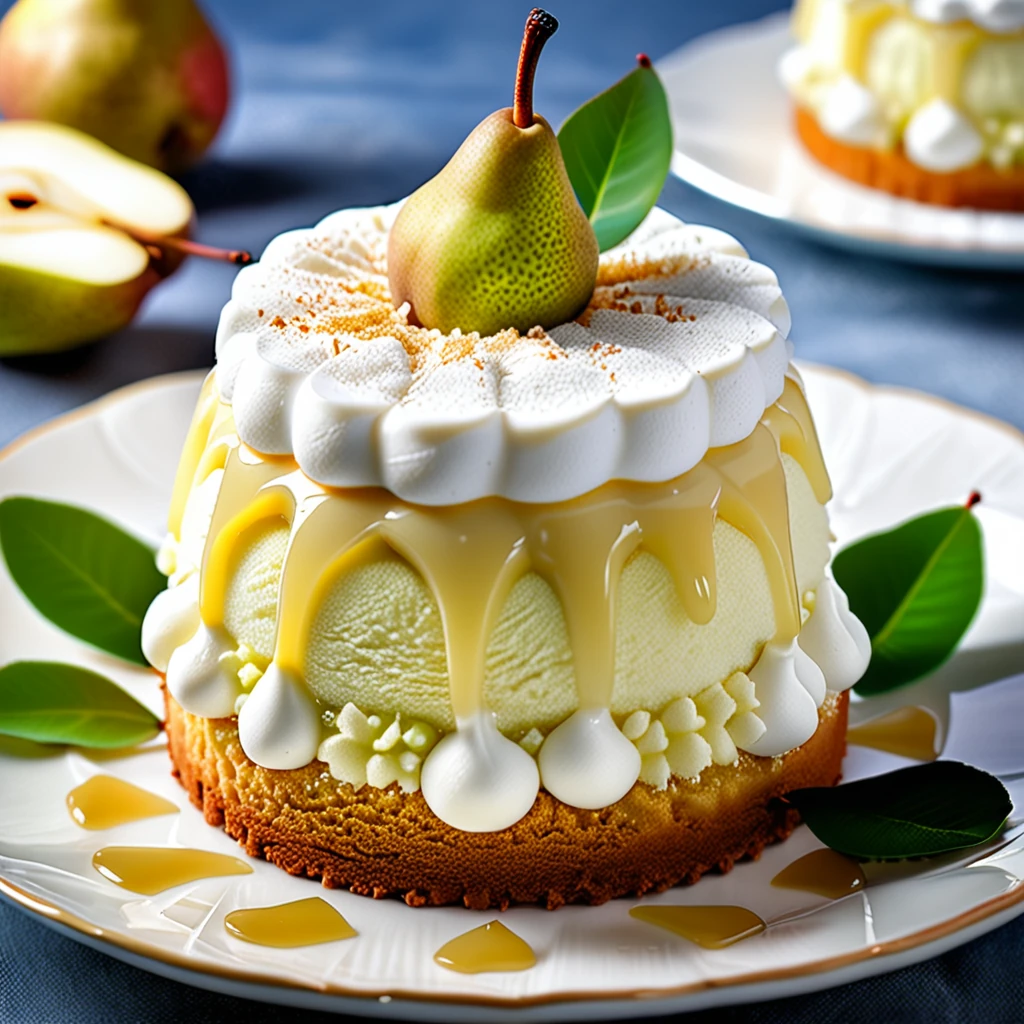 Pear Bavarian Cream with Ladyfinger Sponge Cake