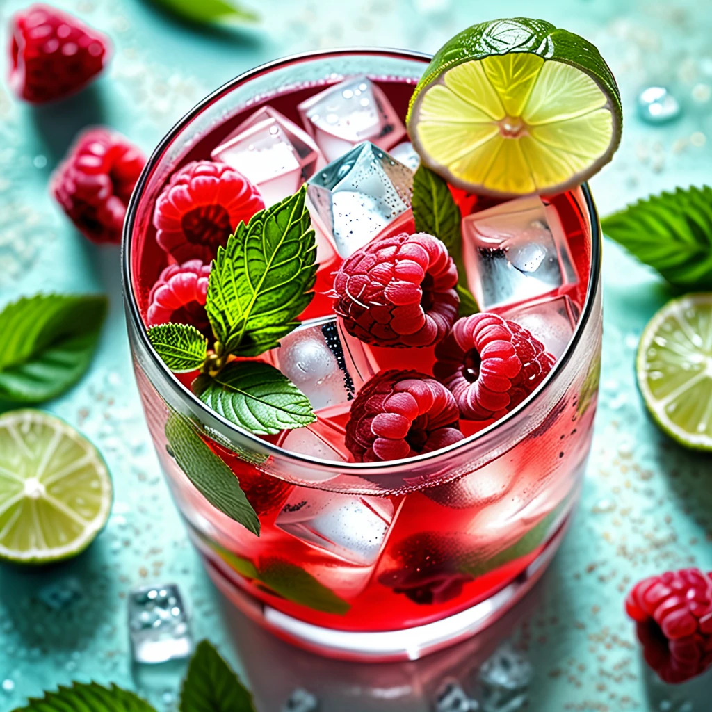 Refreshing Fresh Raspberry Mojito Cocktail