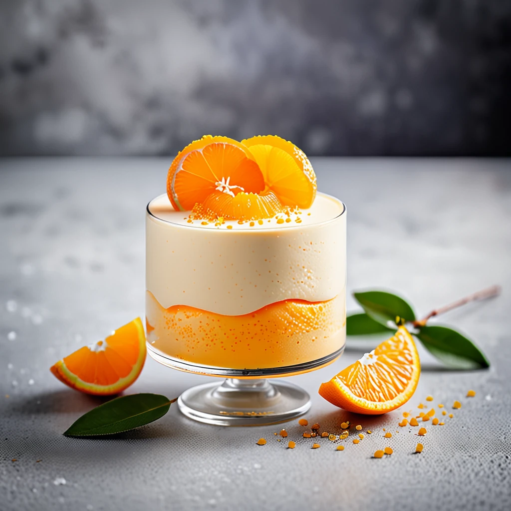 Refreshing Orange Frozen Mousse Dessert
