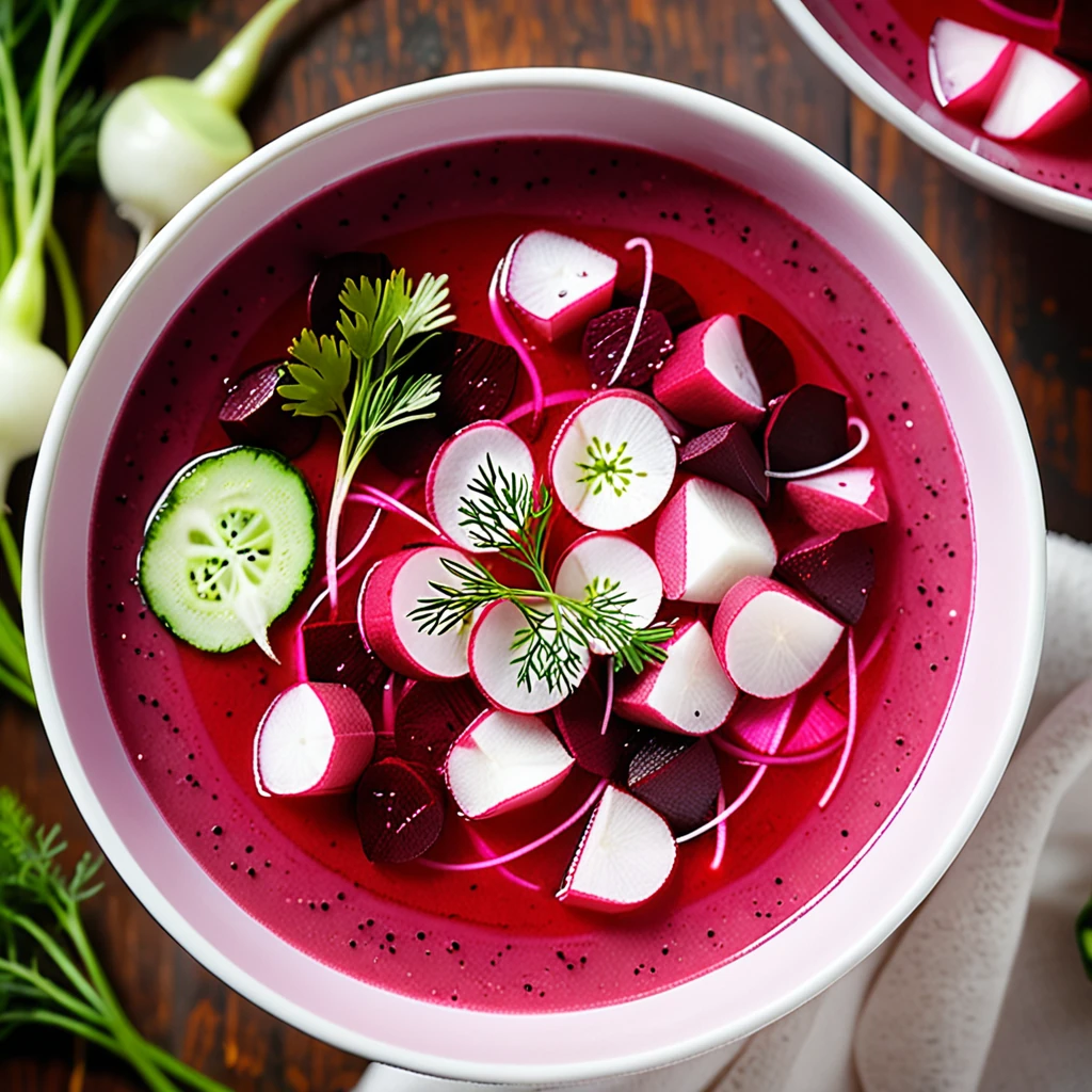 Refreshing Polish Chlodnik: Cold Radish and Beet Soup