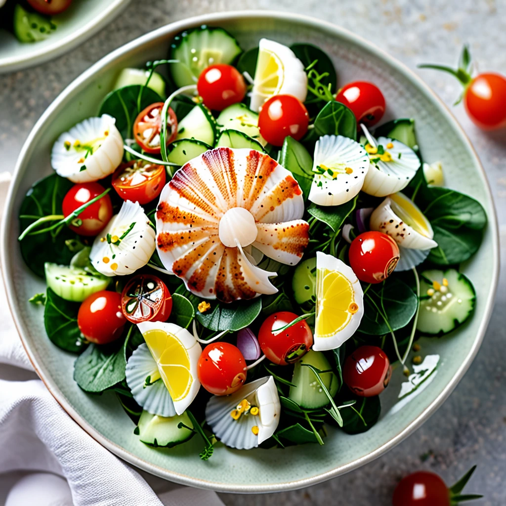 Refreshing Scallop Salad with Crisp Greens