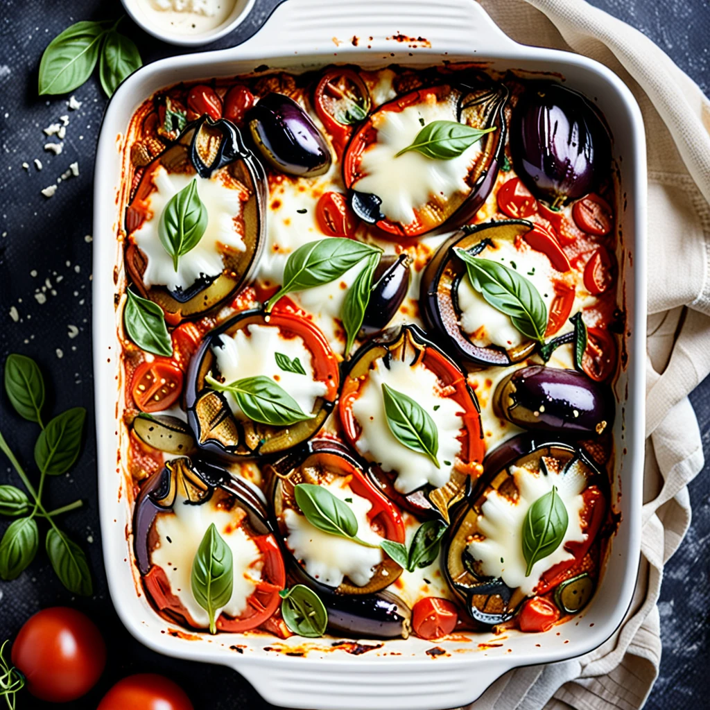 Savory Eggplant and Tomato Bake Casserole