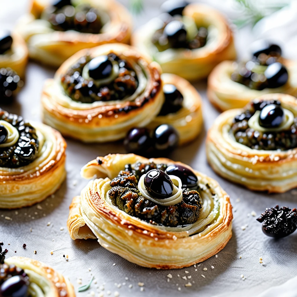 Savory Puff Pastry Palmiers with Olive Tapenade