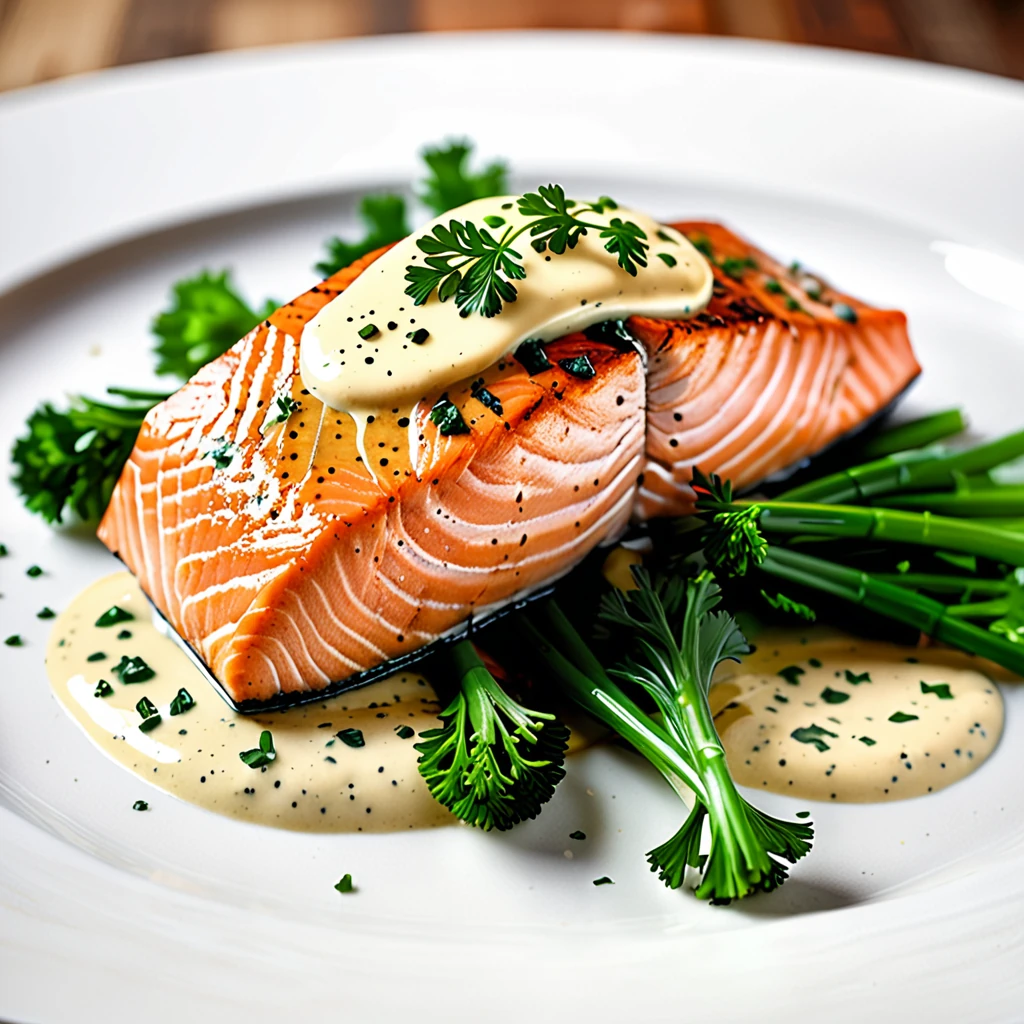 Strasbourg-Style Salmon with Creamy Mustard Sauce